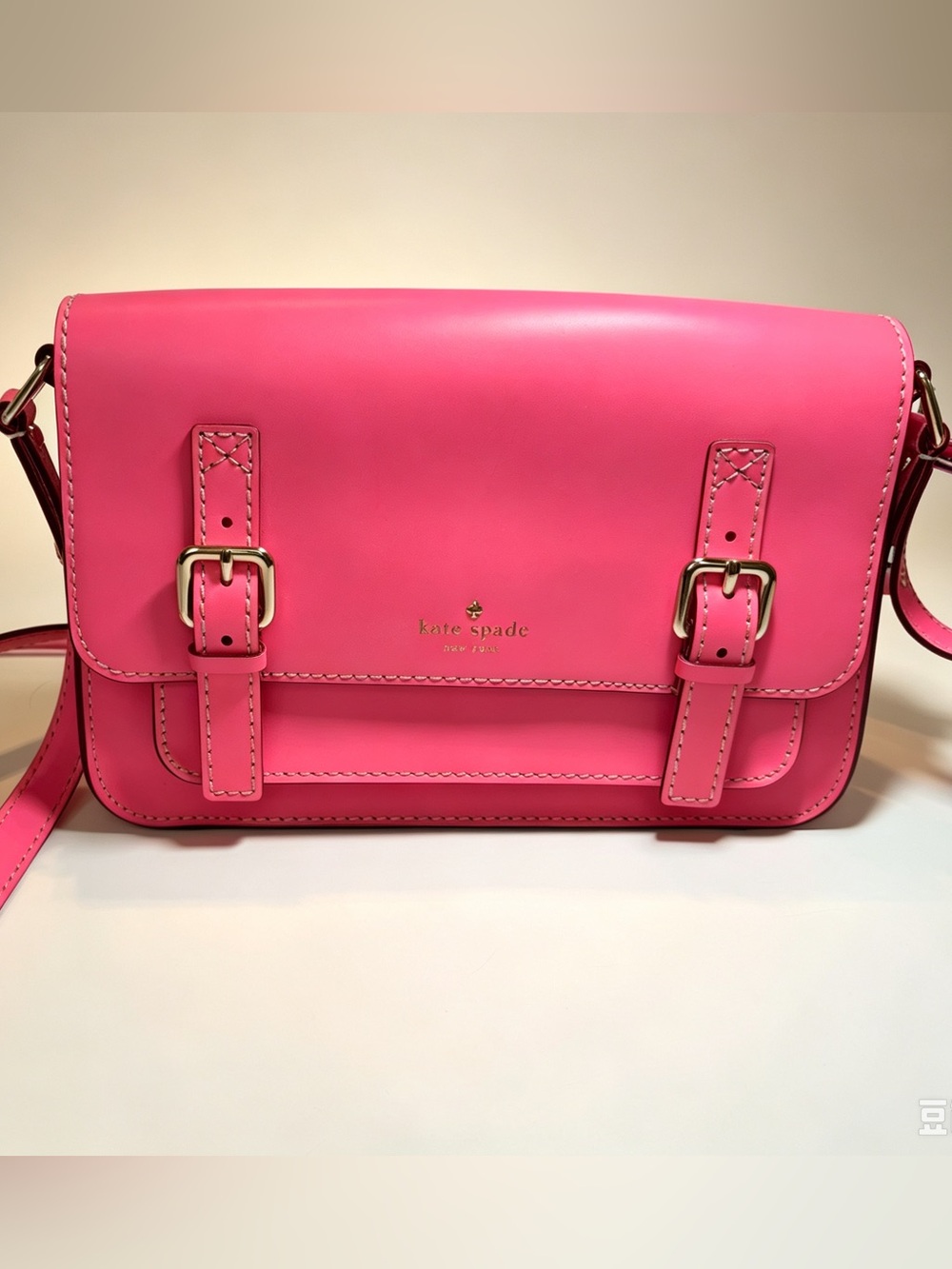 Kate Spade New York Essex Scout Hot Pink Leather Crossbody Messenger Bag